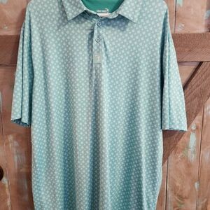 Rocky River Teal Patterned Men's Polo